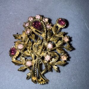 Vintage Lisner gold-tone branch brooch